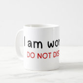 Ich arbeite nicht stören kaffeetasse (Vorderseite Links)