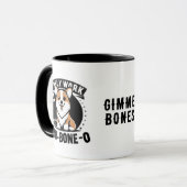 "Ich arbeite nur pro-bone-o" Tasse (Vorderseite Links)
