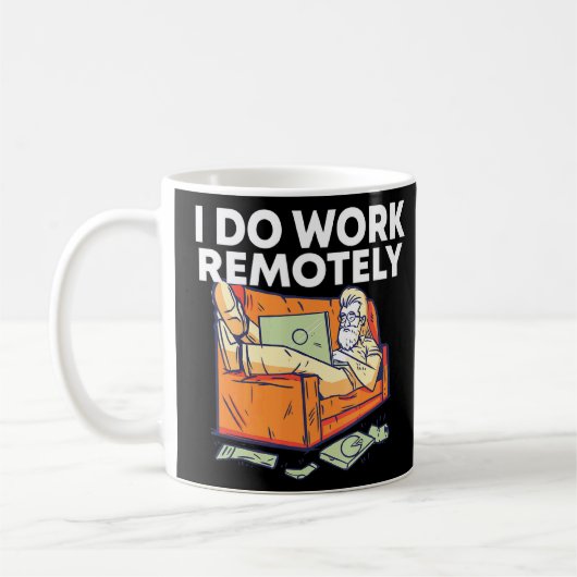 Ich arbeite remote von Zuhause-Mitarbeitern mit ST Kaffeetasse (Links)