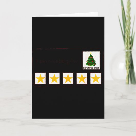 Ich arbeite über Weihnachtsferien 5 Sterne Weihnac Karte (Vorderseite)