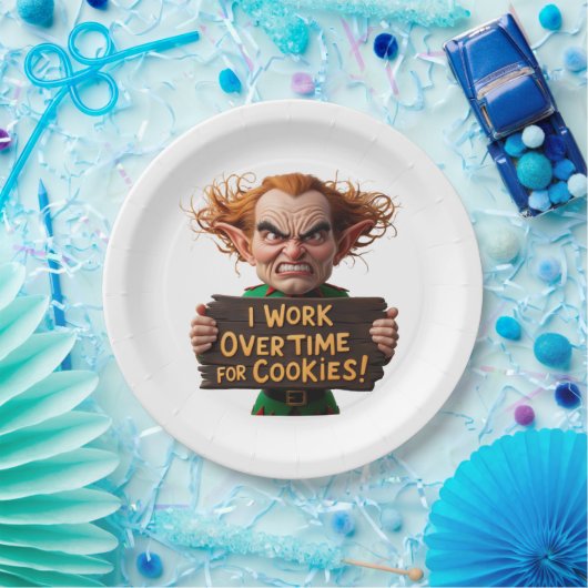 Ich arbeite Überstunden für Cookies Pappteller (Party)