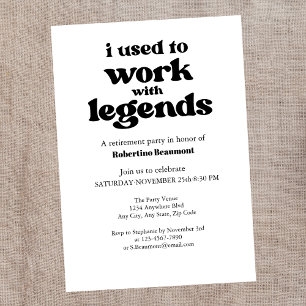 Ich arbeitete früher mit Legenden, die sich in der Einladung