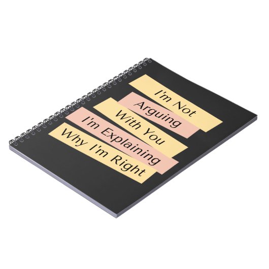 Ich argumentiere nicht, dass ich nur erkläre, waru notizblock (Linke Seite)