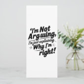 Ich argumentiere nicht für Einladung" Einladung (Stehend Vorderseite)