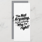 Ich argumentiere nicht für Einladung" Einladung (Vorne/Hinten)