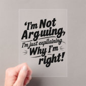 Ich argumentiere nicht, ich erkläre nur, warum ich acryleinladungen (Insitu (Handheld))