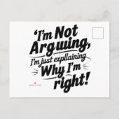 Ich argumentiere nicht, ich erkläre nur, warum ich einladungspostkarte (Rückseite)