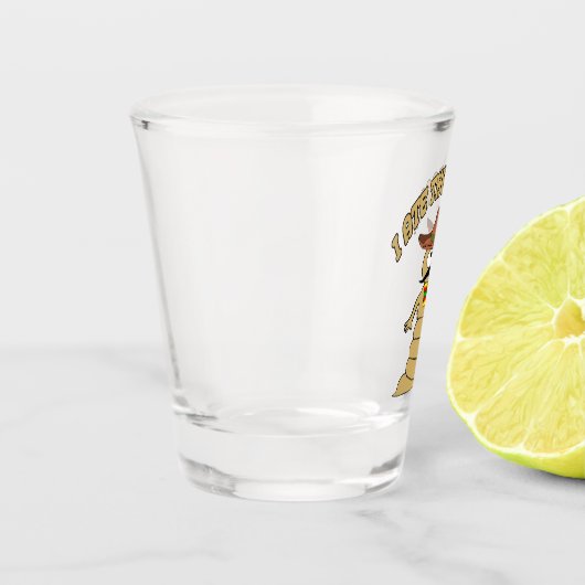 Ich aß den Wurm Schnapsglas (Links)