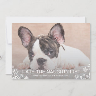 Ich aß die unanständige Liste Funny Dog Weihnachts Feiertagskarte