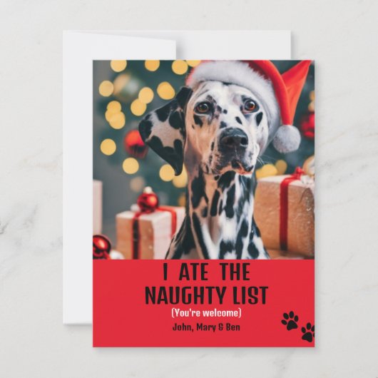 Ich aß Naughty List Haustier Foto Weihnachten Rote (Vorderseite)