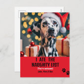Ich aß Naughty List Haustier Foto Weihnachten Rote (Vorne/Hinten)