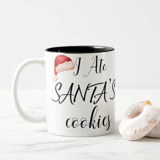 Ich aß Santa-Kekse Zweifarbige Tasse (Mit Donut)