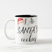 Ich aß Santa-Kekse Zweifarbige Tasse (Links)