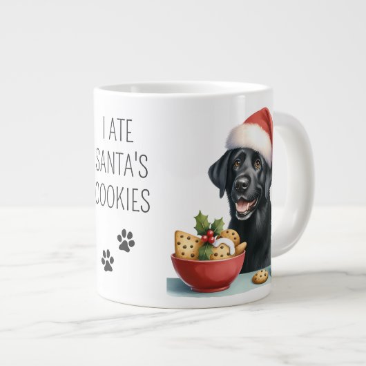 Ich aß Santa's Cookies Labrador Retriever Welpen H Jumbo-Tasse (Vorderseite Rechts)