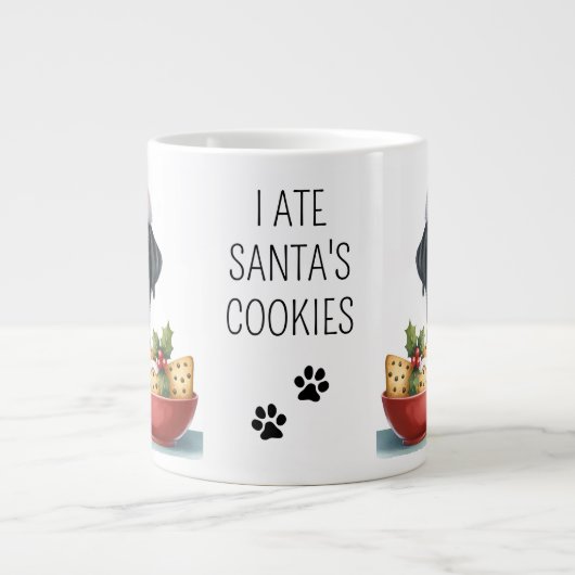 Ich aß Santa's Cookies Labrador Retriever Welpen H Jumbo-Tasse (Vorderseite)