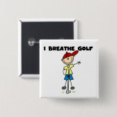 Ich atme Golf Button (Vorne & Hinten)