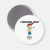 Ich atme Golf Magnet (Vorderseite/Rückseite)