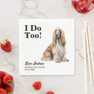 Ich auch! Afghanischer Windhund Hochzeitshund Foto Serviette