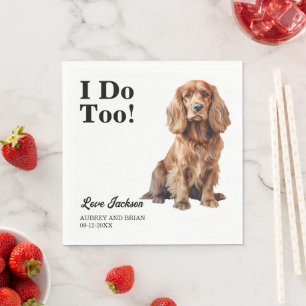 Ich auch! Cocker Spaniel Hund Foto Hochzeit Serviette