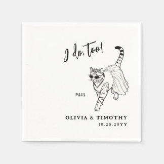 Ich auch minimalistische Katzenhochzeitsservietten Serviette