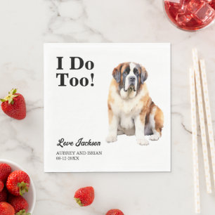 Ich auch! Saint Bernard Hunde Servietten mit Foto