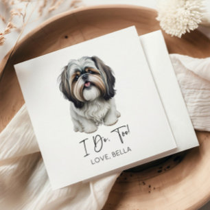 Ich auch! Shih Tzu Hund Haustier Hochzeit Serviette