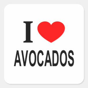 Ich ❤️ AVOCADOS Ich liebe Avocados Ich mag Avocado Quadratischer Aufkleber