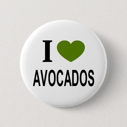 Ich ❤️ AVOCADOS mit grünem Herzen Button (Vorderseite)