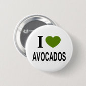 Ich ❤️ AVOCADOS mit grünem Herzen Button (Vorne & Hinten)