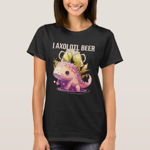 Ich Axolotl Biertrinker Mexikanischer Wandelnd Fis T-Shirt