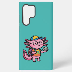 Ich Axolotl Fragen Schulkind hält Stein Neugierde Samsung Galaxy Hülle