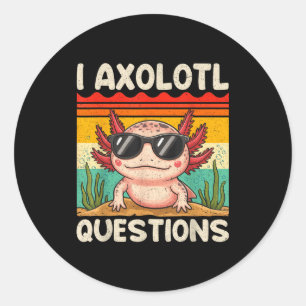 Ich Axolotl Fragen Shirt Lustiges Axolotl Jungen M Runder Aufkleber