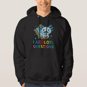Ich Axolotl Fragen Süßer Axolotl Regenbogen Jugend Hoodie