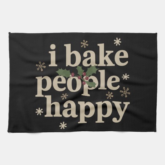 Ich backe die Leute glücklich Cupcake & Cookie Bac Geschirrtuch (Horizontal)