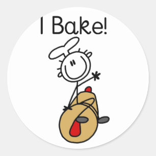 Ich backe runder aufkleber