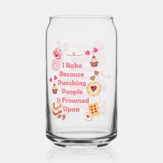 Ich backe, weil man Leute zum Punzieren erstarrt Dosenglas (Vorderseite)