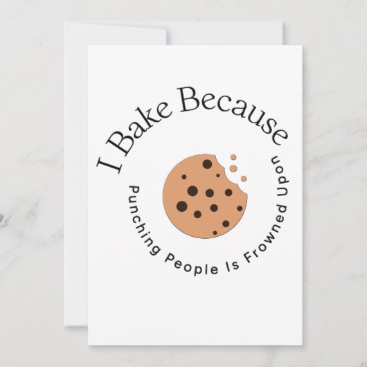 Ich backe, weil man Leute zum Punzieren erstarrt Einladung (Vorderseite)
