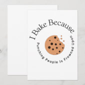 Ich backe, weil man Leute zum Punzieren erstarrt Einladung (Vorne/Hinten)