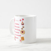 Ich backe, weil man Leute zum Punzieren erstarrt Kaffeetasse (Vorderseite Links)