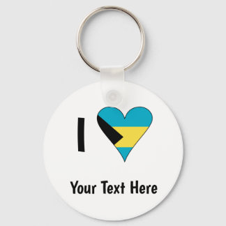Ich (Bahamianische Flagge Herz Liebe) Ihr Text Schlüsselanhänger