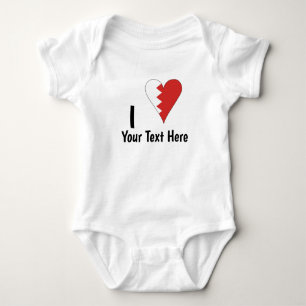 Ich (Bahraini Heart Flag) Personalisiert Baby Strampler