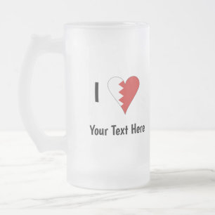 Ich (Bahrainisches Herzflagge) Personalisiert Mattglas Bierglas