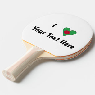 Ich (Bangladesch Herz Flagge Liebe) Personalisiert Tischtennis Schläger