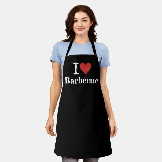 Ich ❤️ Barbecue für Mitarbeiter CUSTOM Schürze (Getragen)