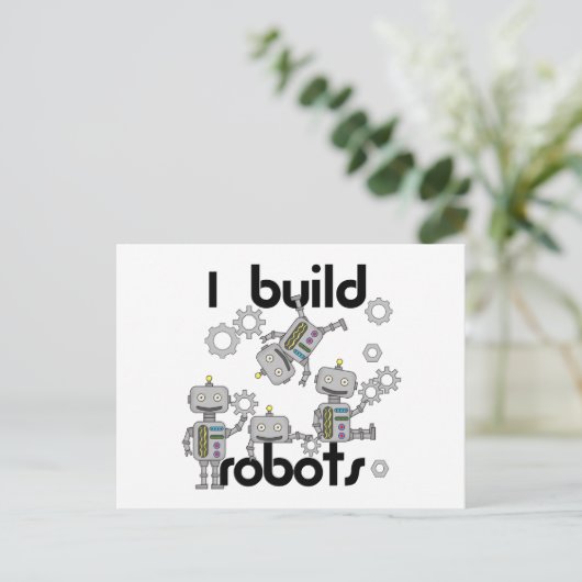 Ich baue Roboter Postkarte (Stehend Vorderseite)