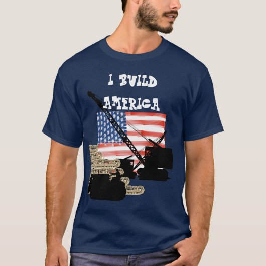 ICH BAUTE AMERIKA-BETRIEBSMOTOR-PATRIOTISCHE FLAGG T-Shirt (Vorderseite)