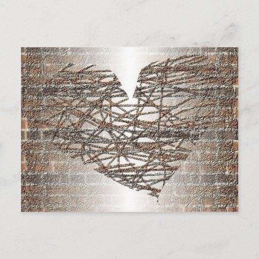 Ich baute eine Wand um mein Herz Postkarte (Vorderseite)