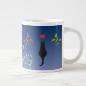 Ich beabsichtige nichts zu tun & Black Cat Red Hea Jumbo-Tasse (Rechts)