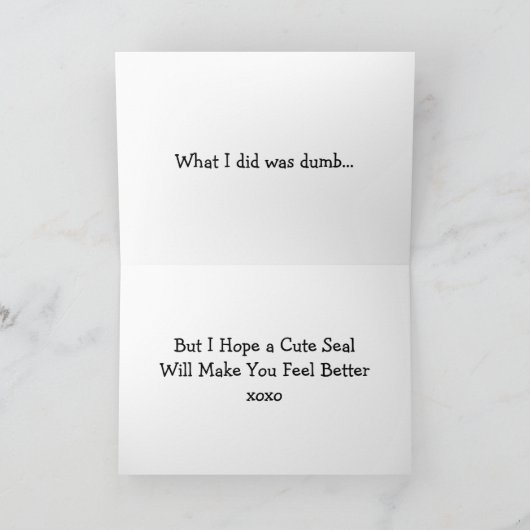 Ich bedauere die Karte (Innenseite)