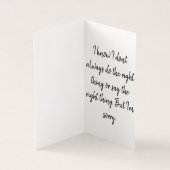 Ich bedauere die Karte (Innenseite)